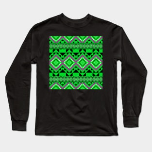 Green African Pattern Long Sleeve T-Shirt